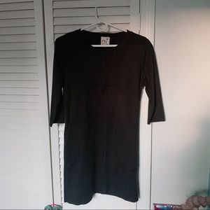 Cozy faux suede dress with stitching detail